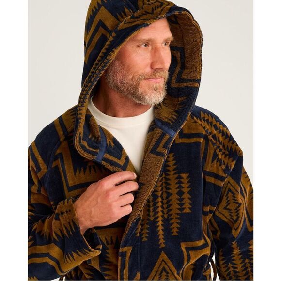 NWT Pendleton UNISEX HARDING COTTON TERRY VELOUR ROBE Size S/M - Picture 3 of 16